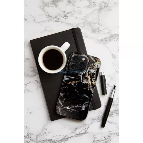 HUSĂ! - FORCELL F-PROTECT Mirage, carcasă militară testată la cădere compatibilă cu MagSafe pentru IPHONE 15 PRO black marble
