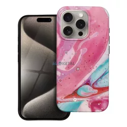   HUSĂ! - FORCELL F-PROTECT Mirage, carcasă militară testată la cădere compatibilă cu MagSafe pentru IPHONE 15 PRO pink marble