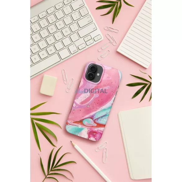 HUSĂ! - FORCELL F-PROTECT Mirage, carcasă militară testată la cădere compatibilă cu MagSafe pentru IPHONE 15 PRO pink marble