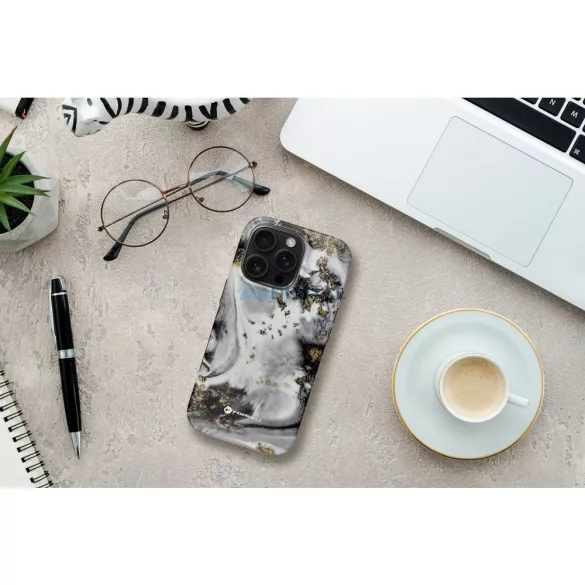 HUSĂ! - FORCELL F-PROTECT Mirage, carcasă militară testată la cădere compatibilă cu MagSafe pentru IPHONE 15 PRO Silver Fog