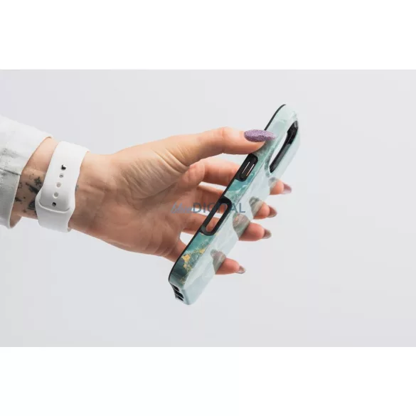 HUSĂ! - FORCELL F-PROTECT Mirage, carcasă militară testată la cădere compatibilă cu MagSafe pentru IPHONE 15 PRO MAX în verde marmură