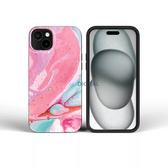 HUSĂ! - FORCELL F-PROTECT Mirage, carcasă militară testată la cădere compatibilă cu MagSafe pentru IPHONE 15 PRO MAX pink marble
