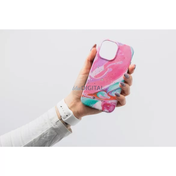 HUSĂ! - FORCELL F-PROTECT Mirage, carcasă militară testată la cădere compatibilă cu MagSafe pentru IPHONE 15 PRO MAX pink marble