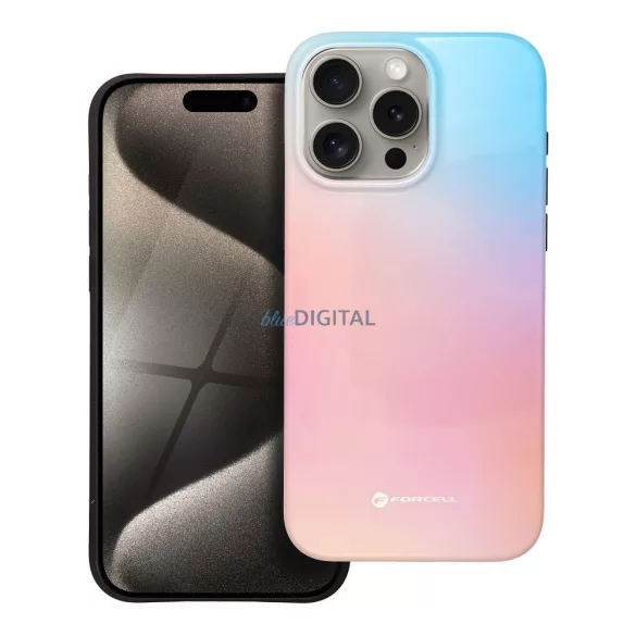 HUSĂ! - FORCELL F-PROTECT Mirage, carcasă militară testată la cădere compatibilă cu MagSafe pentru IPHONE 15 PRO MAX roz albastru