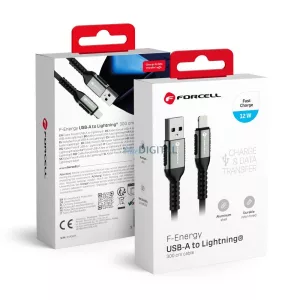 Forcell C257 F-ENERGY USB-A - Lightning cablu 12W 2.4A 3m - negru