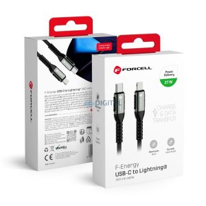 Forcell C259 F-ENERGY Tip-C - Cablu Lightning 27W 3A PD 3m - negru