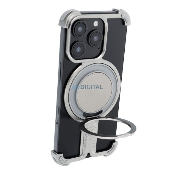 Carcasă TITANIUM BRACKET pentru iPhone 16 - argintiu
