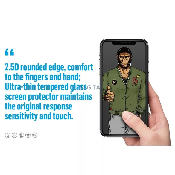 Mr. Monkey 5D Strong Lite sticlă temperată cu margine neagră pentru Samsung Galaxy S25 Ultra