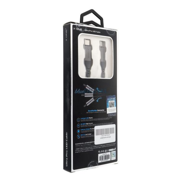 X-One Ultra Pro Type-C - cablu Type-C cu afișaj LED 100W 5A 1.5m - negru