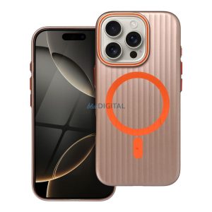 Carcasă SIMPLY MagSafe compatibilă pentru iPhone 15 Pro Max - aur roz