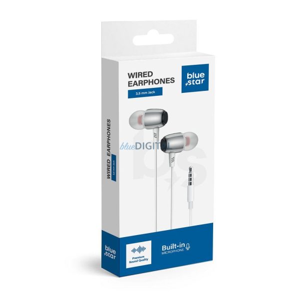 Căști cu fir Blue Star M09 cu microfon și mufă de 3,5 mm - alb