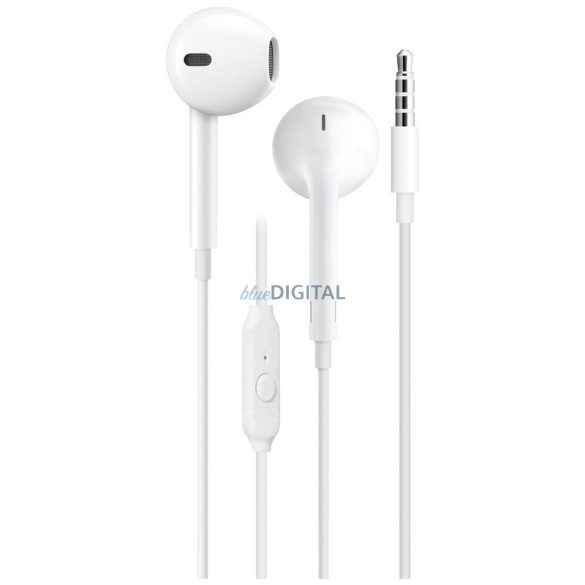 Căști cu fir Blue Star PA-E65 cu microfon și mufă de 3,5 mm - alb