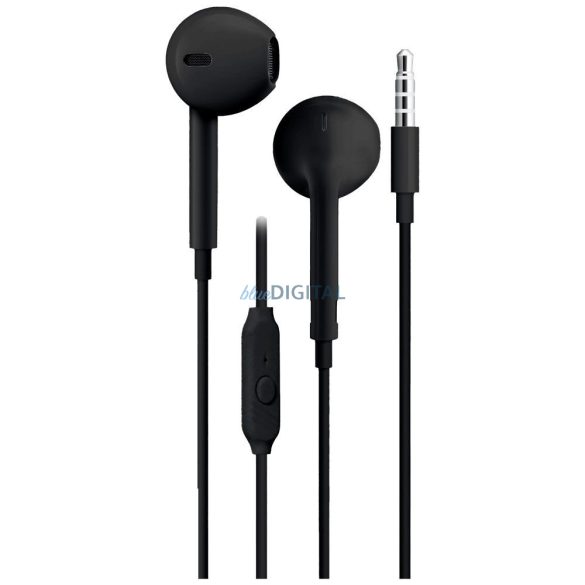 Căști cu fir Blue Star PA-E65 cu microfon și mufă de 3,5 mm - negru