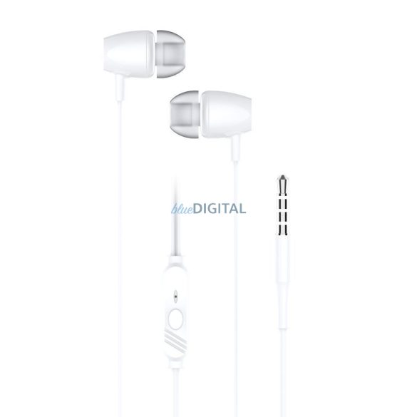 Căști cu fir Blue Star PA-E67 cu microfon și mufă de 3,5 mm - alb