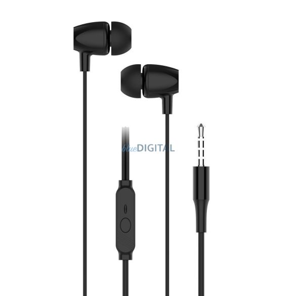 Căști cu fir Blue Star PA-E67 cu microfon și mufă de 3,5 mm - negru
