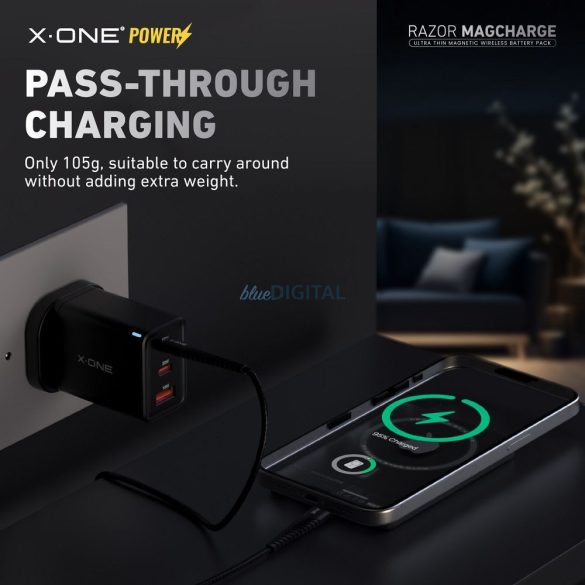 X-One Razor Magcharge Ultraslim inducție powerbank 5000mAh - gri