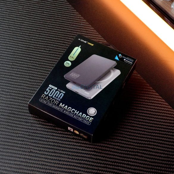 X-One Razor Magcharge Ultraslim inducție powerbank 5000mAh - gri