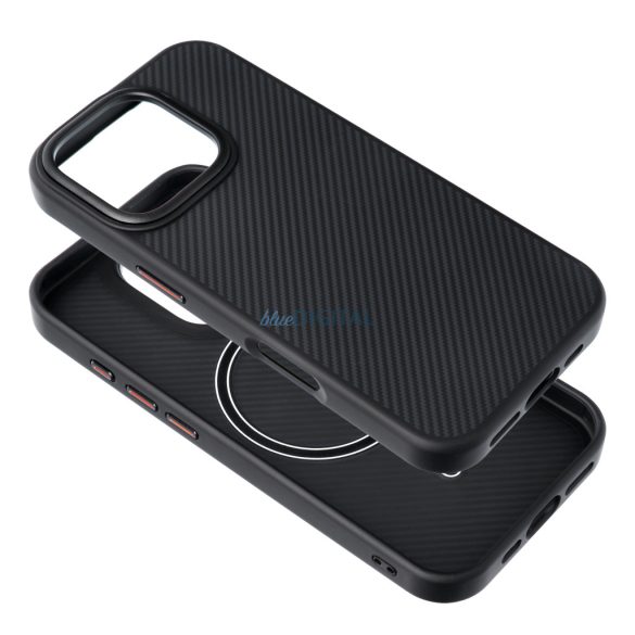 Carcasă CARBON ELITE MAG COVER compatibilă MagSafe pentru iPhone 16 - negru