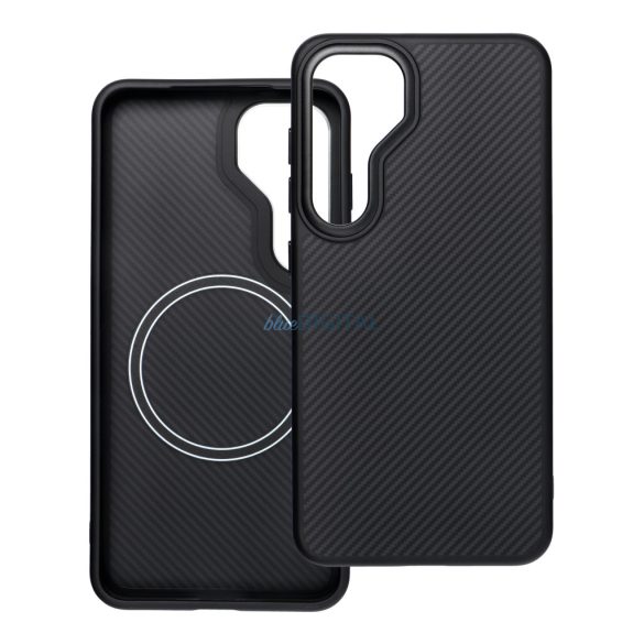 Carcasă CARBON ELITE MAG COVER compatibilă MagSafe pentru Samsung Galaxy S25 - negru