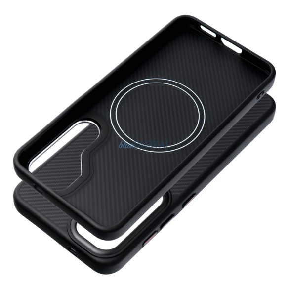 Carcasă CARBON ELITE MAG COVER compatibilă MagSafe pentru Samsung Galaxy S25 - negru