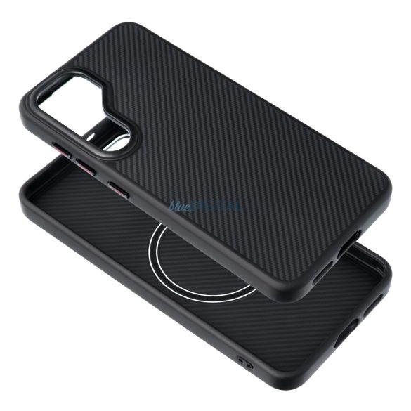 Carcasă CARBON ELITE MAG COVER compatibilă MagSafe pentru Samsung Galaxy S25 - negru