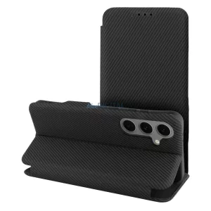 HUSĂ! - FOLIO SIDE MAGNET Deschidere Caz Samsung Galaxy S25 Plus - negru