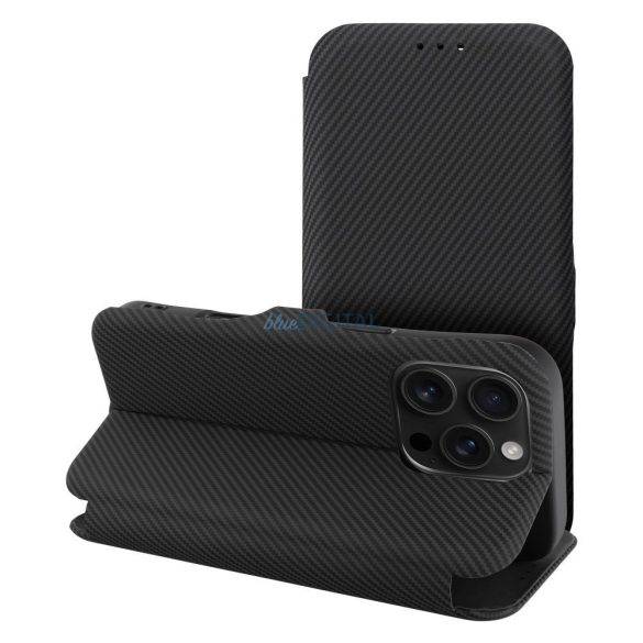 Carcasă FOLIO SIDE MAGNET flip open pentru iPhone 16 - negru