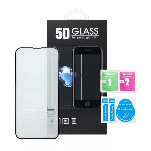 Sticlă temperată 5D Full Glue cu finisaj negru Xiaomi Redmi Note 14 Pro Plus