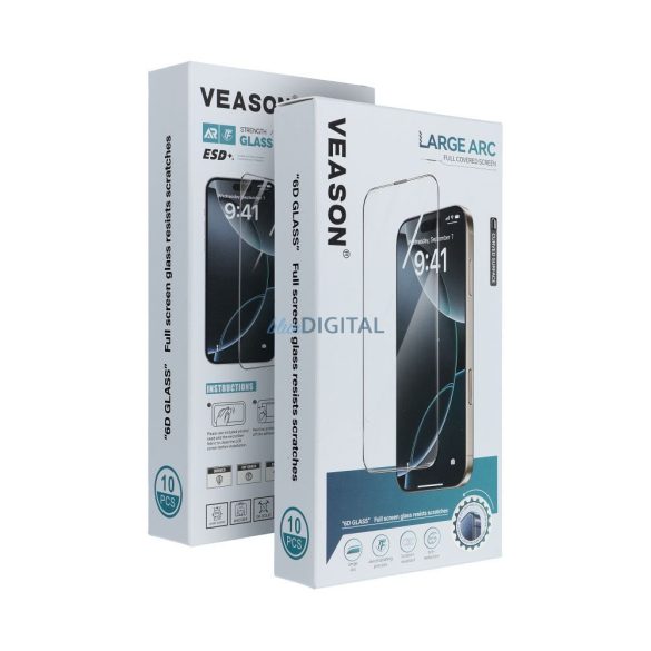 Sticlă temperată Veason 6D Pro cu margine neagră pentru Samsung Galaxy A52 4G/5G/A52s 5G - 10 buc