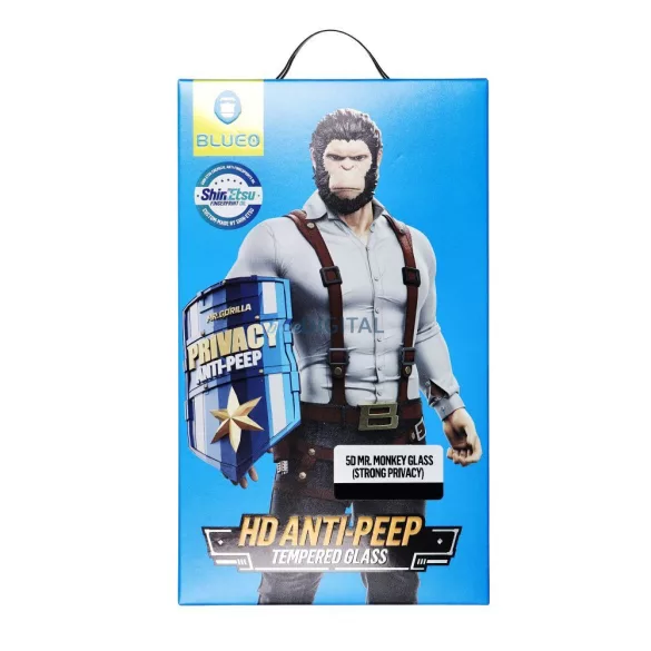 Mr. Monkey 5D Strong Privacy sticlă temperată cu margine neagră pentru Samsung Galaxy S25 Plus