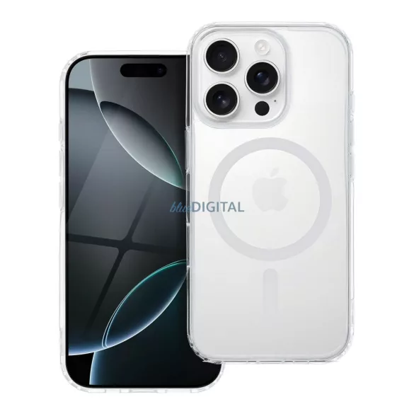 HUSĂ! - Husă compatibilă Drop Glue Colorful Ring MagSafe pentru iPhone 16 Pro - alb