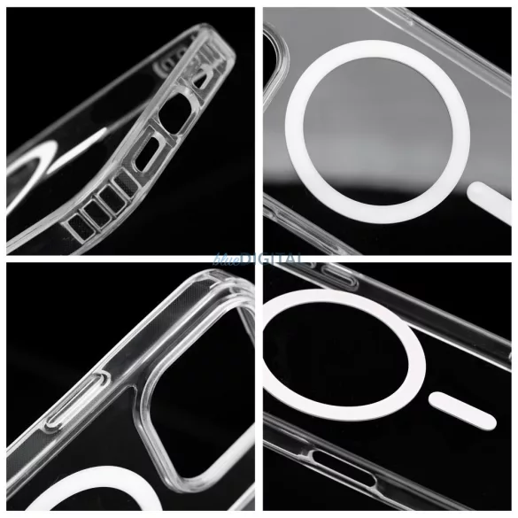 HUSĂ! - Husă compatibilă Drop Glue Colorful Ring MagSafe pentru Samsung Galaxy A36 - alb