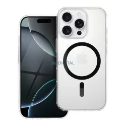   HUSĂ! - Husă compatibilă Drop Glue Colorful Ring MagSafe pentru iPhone 12 Pro Max - negru-transparent