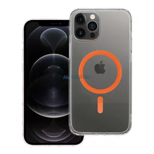 HUSĂ! - Husă compatibilă Drop Glue Colorful Ring MagSafe pentru iPhone 12 Pro Max - portocaliu