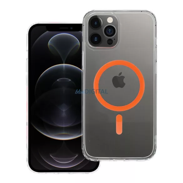 HUSĂ! - Husă compatibilă Drop Glue Colorful Ring MagSafe pentru iPhone 12 Pro Max - portocaliu