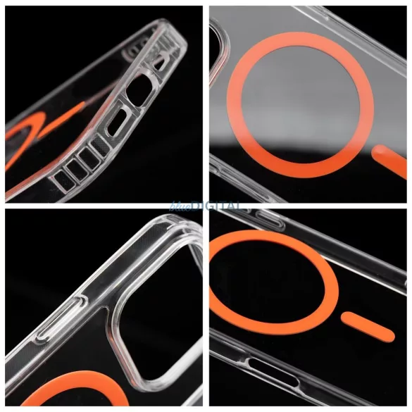 HUSĂ! - Husă compatibilă Drop Glue Colorful Ring MagSafe pentru iPhone 12 Pro Max - portocaliu