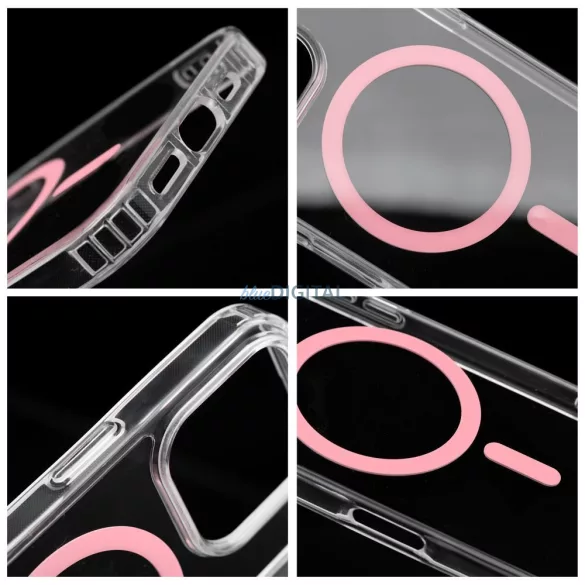 HUSĂ! - Husă compatibilă Drop Glue Colorful Ring MagSafe pentru iPhone 12 Pro Max - roz