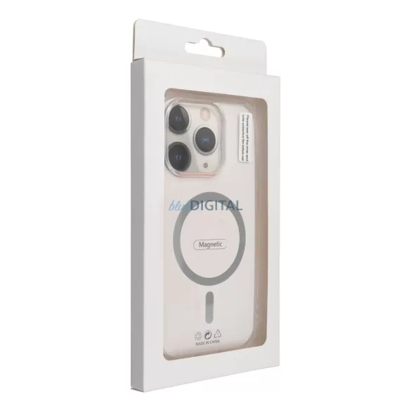 HUSĂ! - Husă compatibilă Drop Glue Colorful Ring MagSafe pentru iPhone 15 Pro - gri