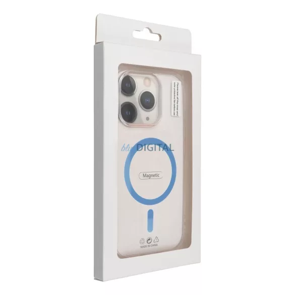 HUSĂ! - Husă compatibilă Drop Glue Colorful Ring MagSafe pentru Samsung Galaxy S25 - albastru deschis