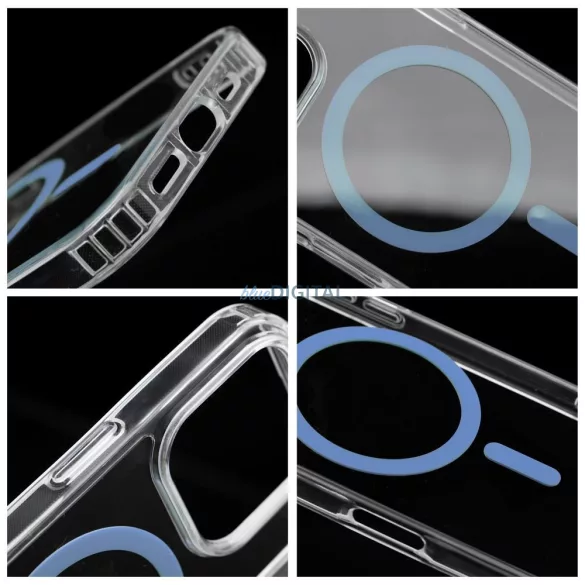 HUSĂ! - Husă compatibilă Drop Glue Colorful Ring MagSafe pentru Samsung Galaxy A36 - albastru deschis