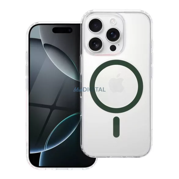 HUSĂ! - Husă compatibilă Drop Glue Colorful Ring MagSafe pentru iPhone 15 - verde închis