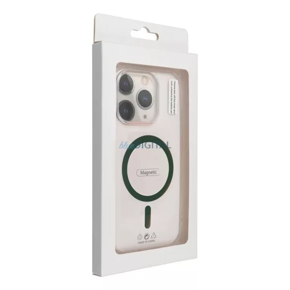 HUSĂ! - Husă compatibilă Drop Glue Colorful Ring MagSafe pentru iPhone 12/12 Pro - verde închis