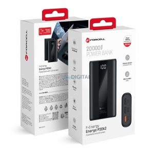 FORCELL F-ENERGY P20K2 Energo powerbank PD QC3.0 3A 22,5W 20000 mAh negru
