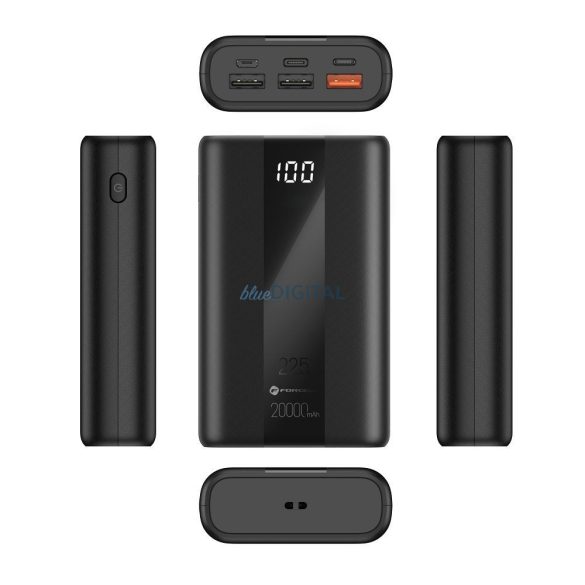 FORCELL F-ENERGY P20K2 Energo powerbank PD QC3.0 3A 22,5W 20000 mAh negru