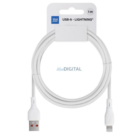 Blue Star PJ68 Eco USB-A - Lightning cablu 2.4A 1m - alb