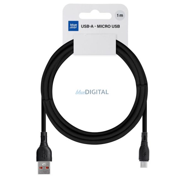 Blue Star PJ68 Eco USB-A - cablu micro USB 2A 1m - negru
