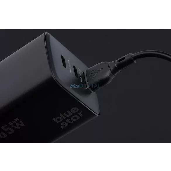 Blue Star PJ68 Eco USB-A - cablu micro USB 2A 1m - negru