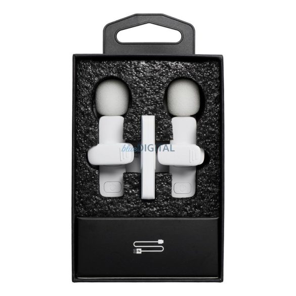 Microfon lavalier fără fir, Type-C, dual Type-C (set de 2) K1 alb