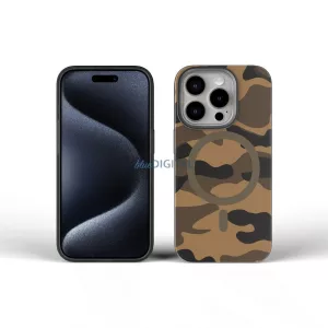 HUSĂ! - Forcell F-Protect MagSafe caz compatibil Samsung Galaxy S25 Plus - maro camuflaj