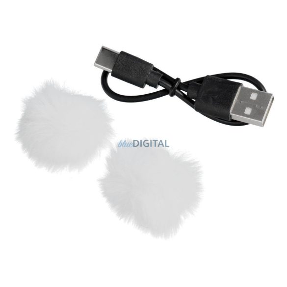 Microfon lavalier fără fir Lightning cu păr lung dublu (set de 2) K1 alb